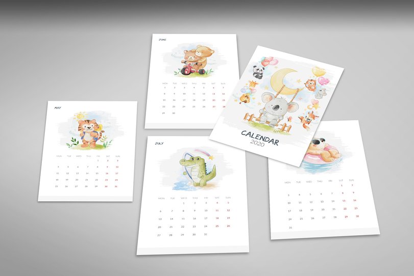 Calendar 2020 - pages: May - August