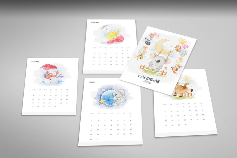 Calendar 2020 - pages: January - April