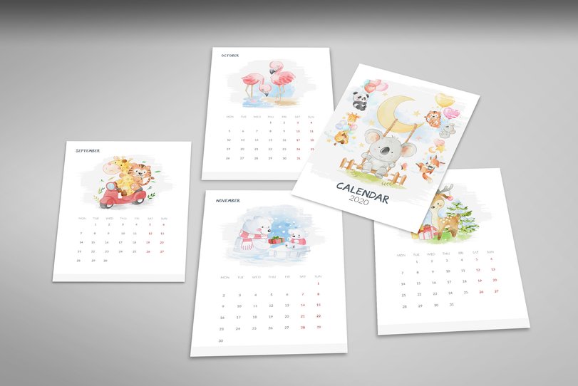 Calendar 2020 - pages: September - December
